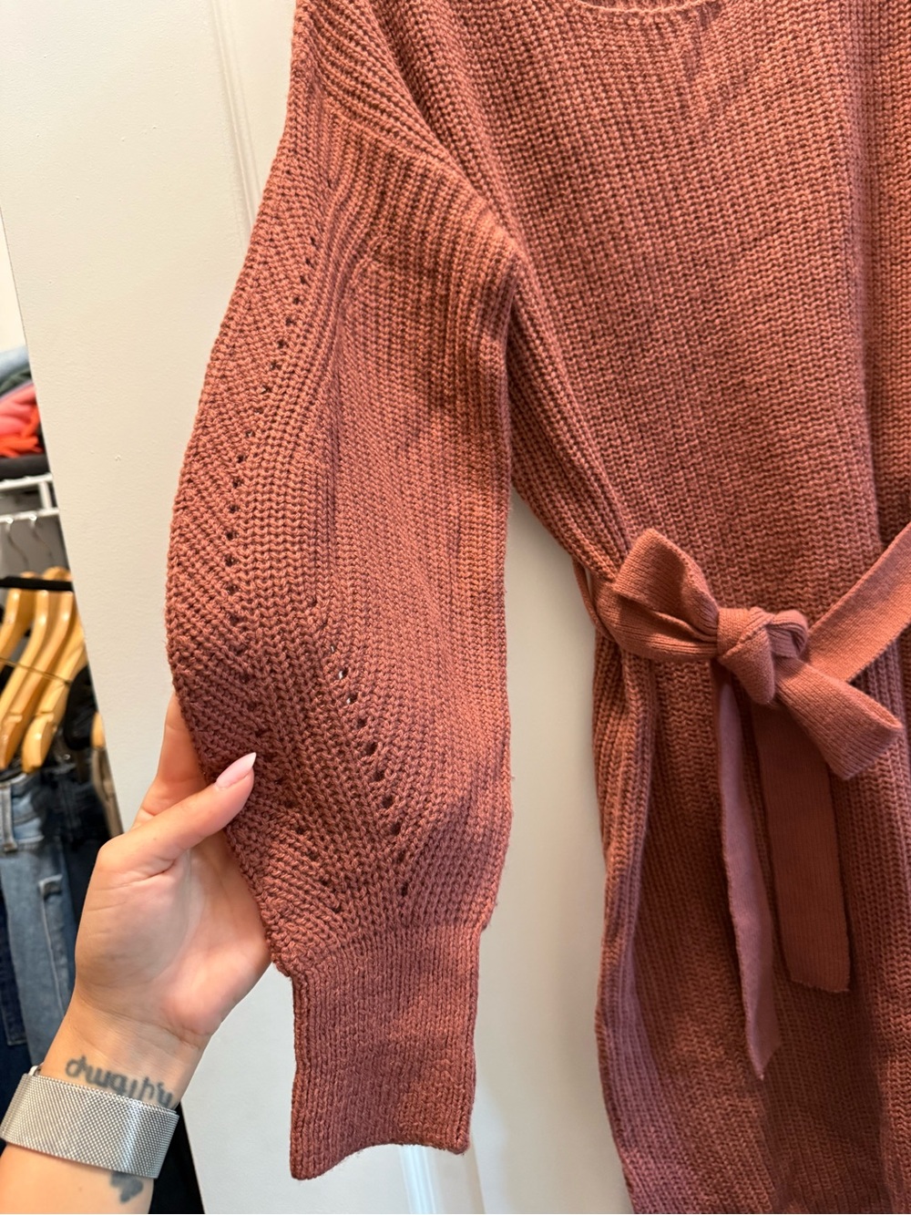Knit Belted Sweater Dress - Picture 2 of 4